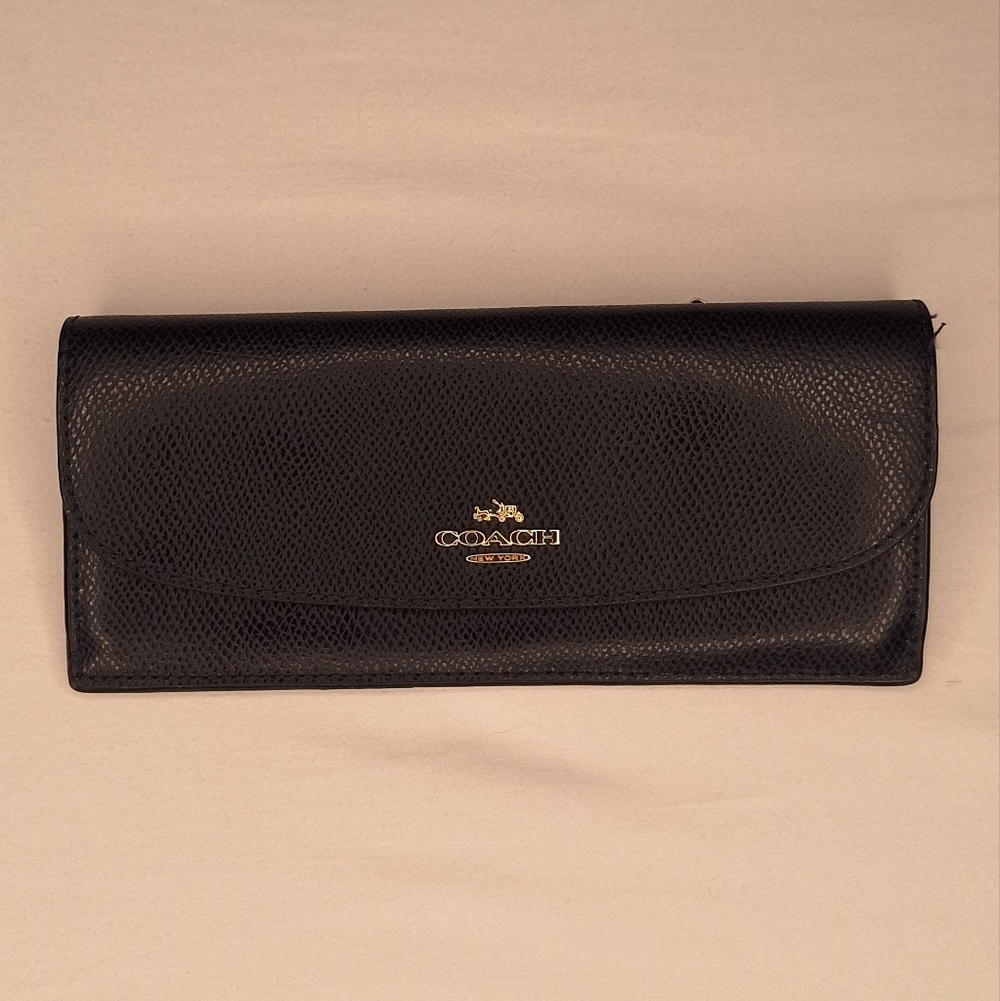 COACH WALLET Black Leather Cutie